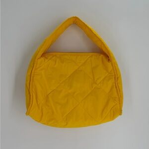 Cos Diamond Quilted Padded Shoulder Bag In Yellow